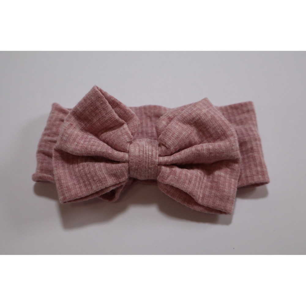 Little Sleepies Pink Ribbed Bamboo Bow Headband NB-3T